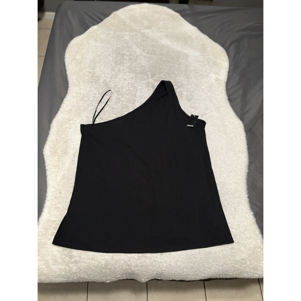 New Torrid Womens Black One Shoulder Tank Top Plus Size 4X 26 Foxy